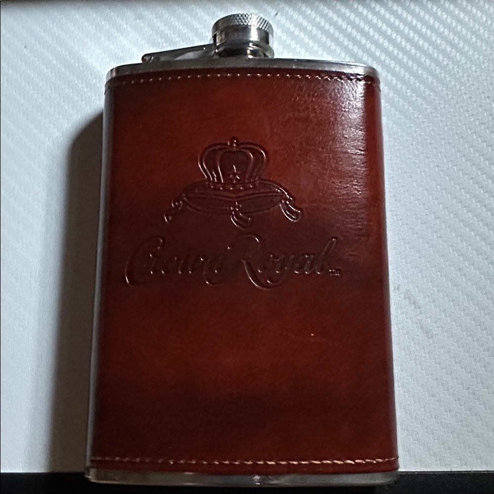 Crown Royal Brown Faux Leather Flask (8 oz)